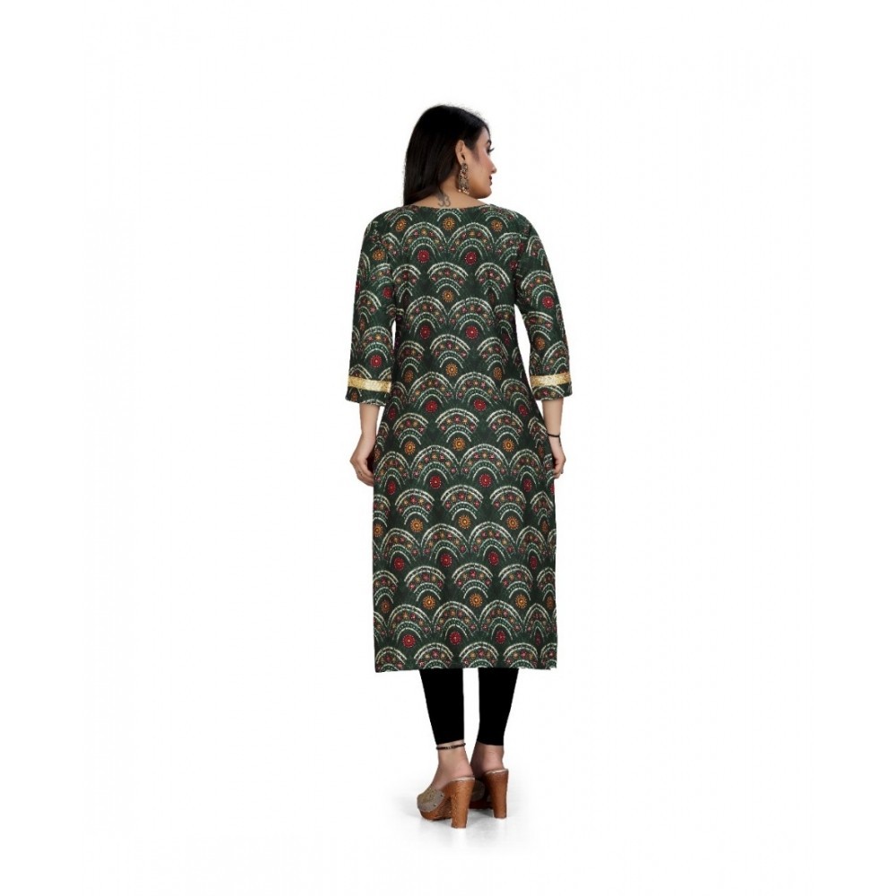 Women's Rayon Foil Printed Straight Kurti
