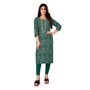 Women's Rayon Foil Printed Straight Kurti