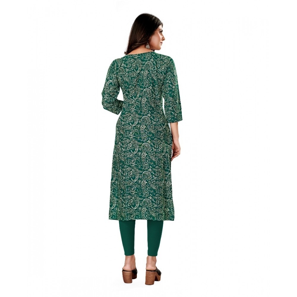 Women's Rayon Foil Printed Straight Kurti