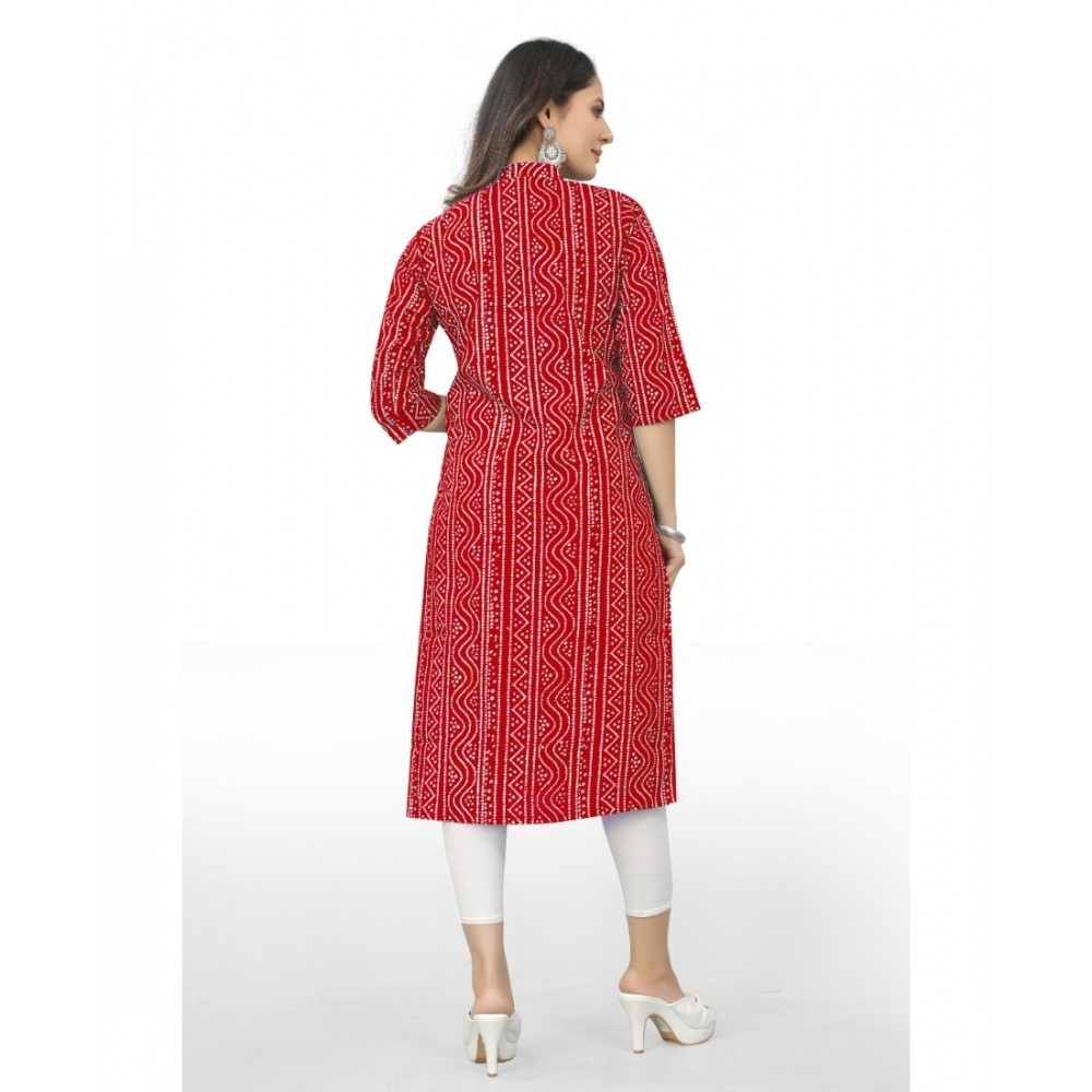Women's Cotton Embroidery Straight Kurti