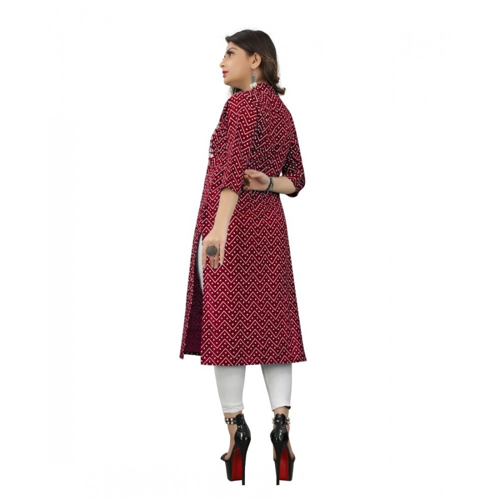 Women's Cotton Embroidery Straight Kurti