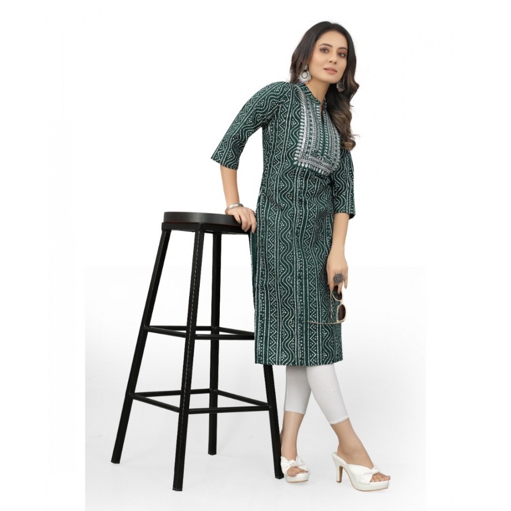 Women's Cotton Embroidery Straight Kurti