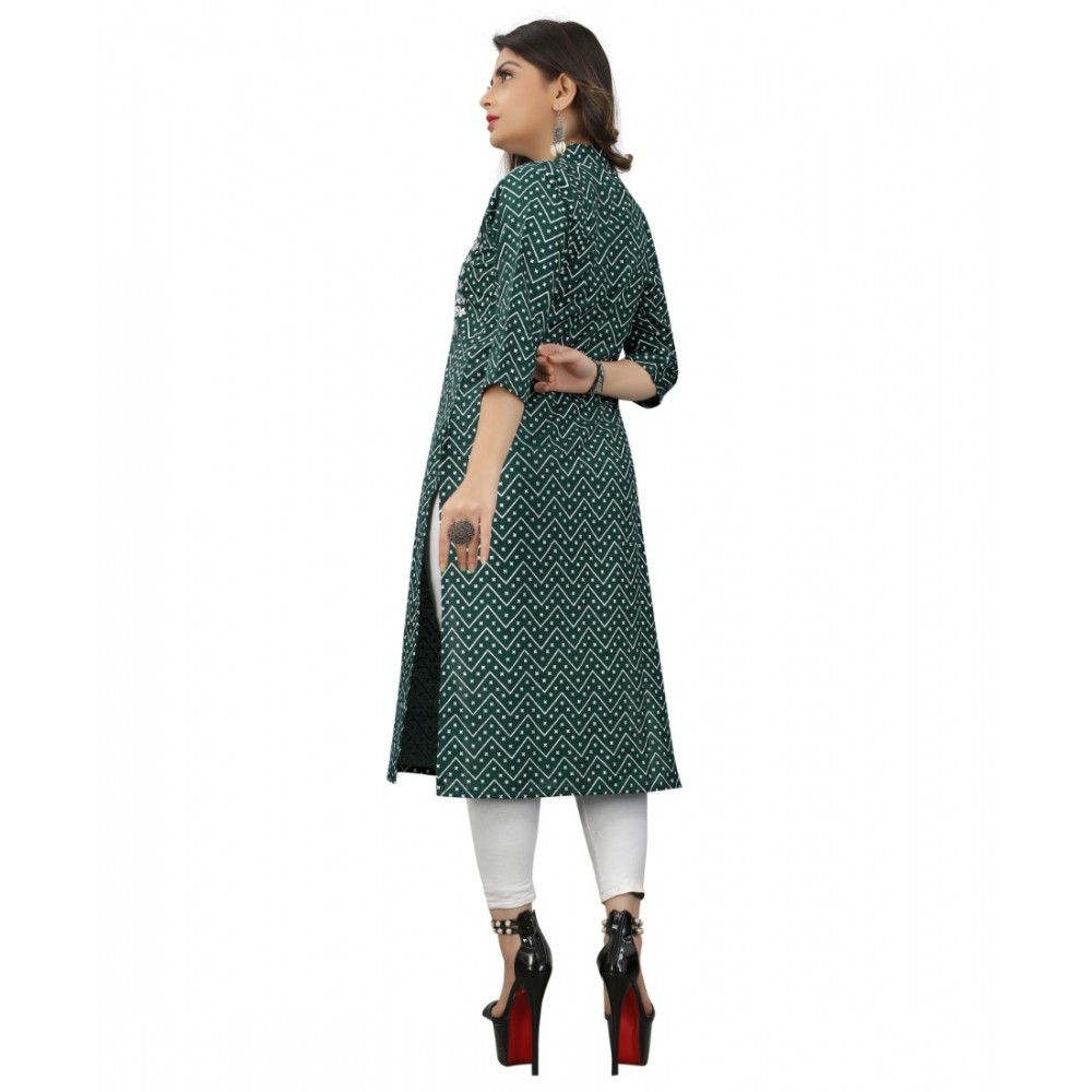 Women's Cotton Embroidery Straight Kurti