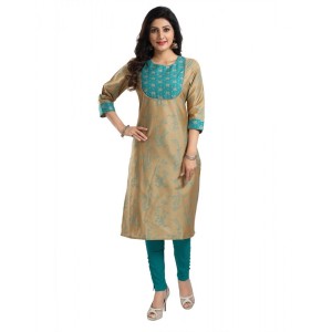 Women's 3/4th Sleeve Silk Blend Tunic Long Kurti