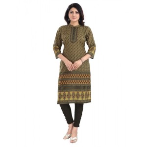 Women's 3/4th Sleeve Cotton Blend Tunic Long Kurti