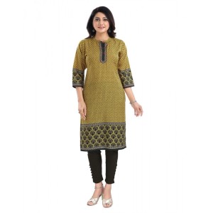 Women's 3/4th Sleeve Cotton Blend Tunic Long Kurti