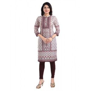 Women's 3/4th Sleeve Cotton Blend Tunic Long Kurti