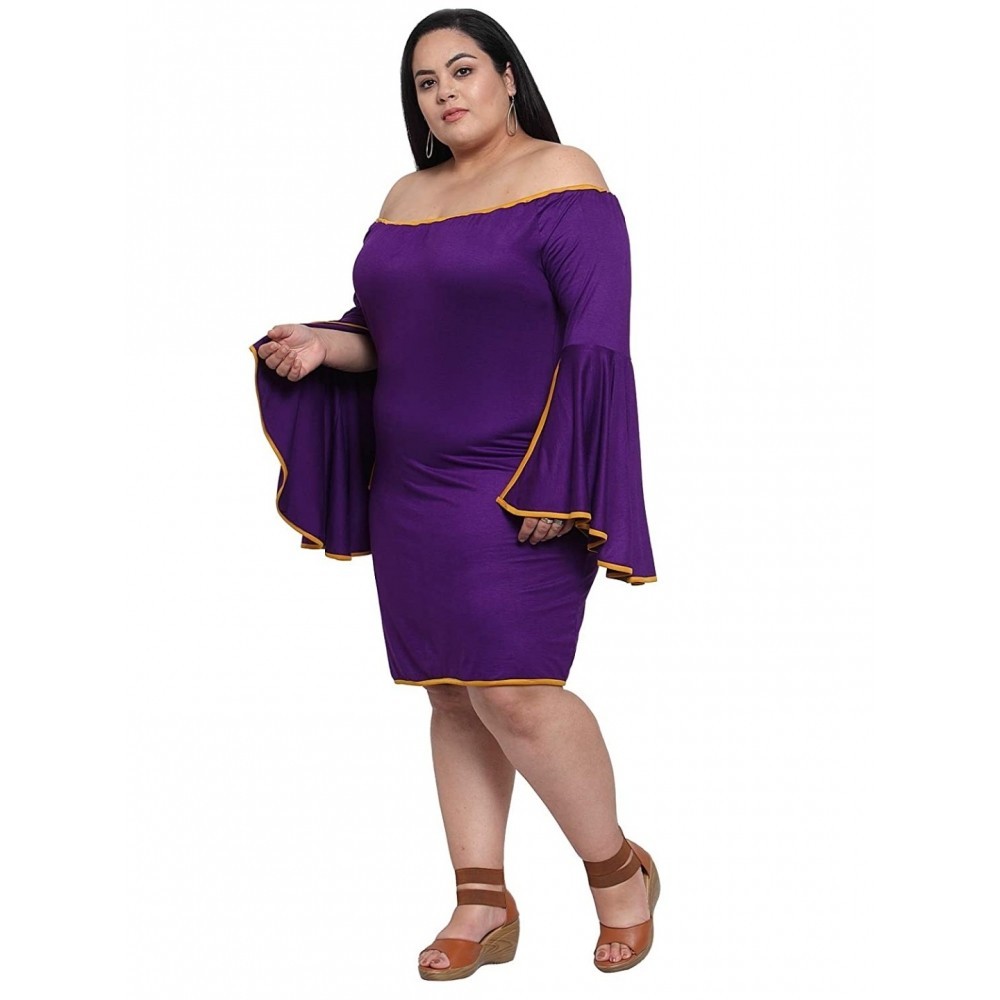 Women's Hojri Solid Knee Length Fit and Flare Dress