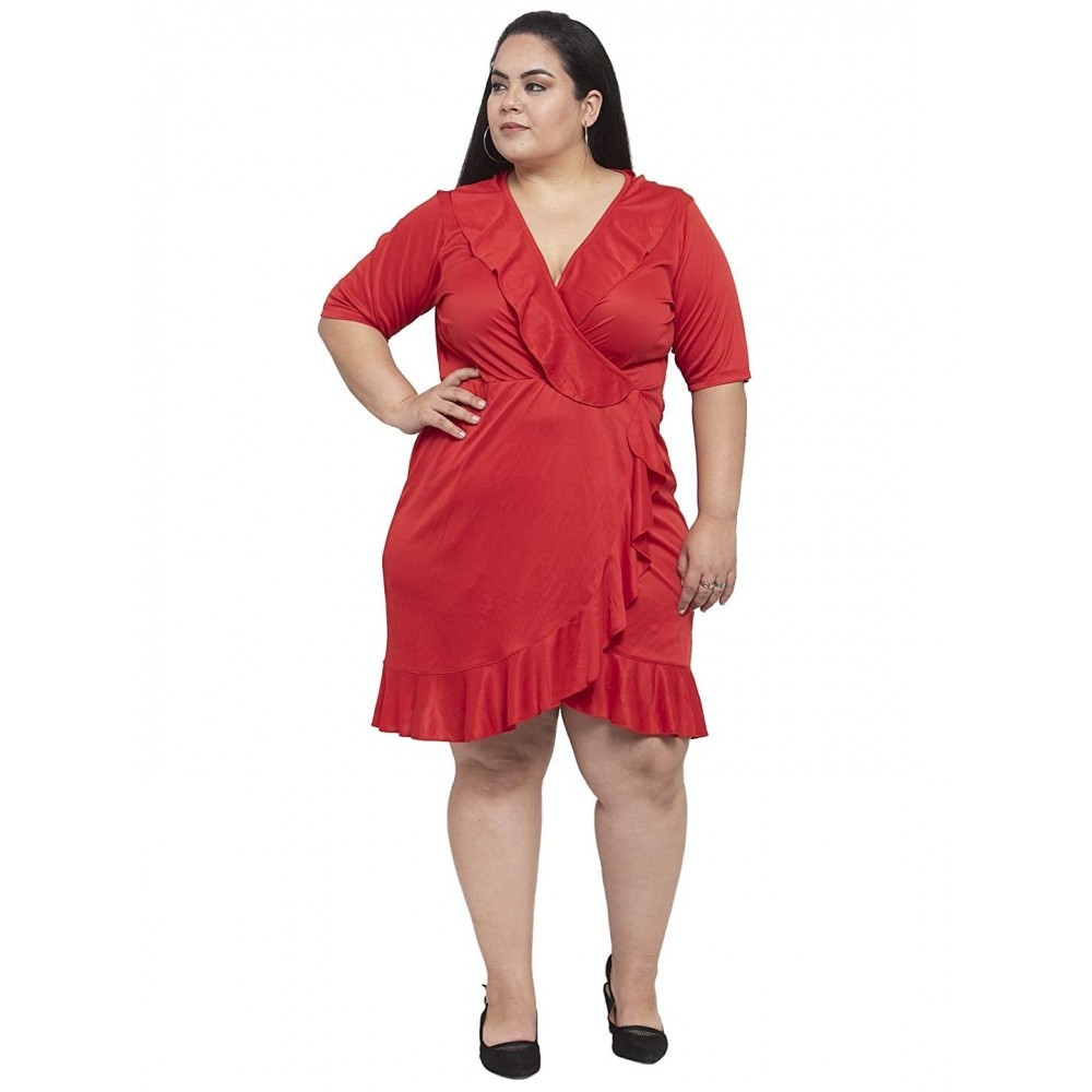 Women's Hojri Solid Knee Length Fit and Flare Dress