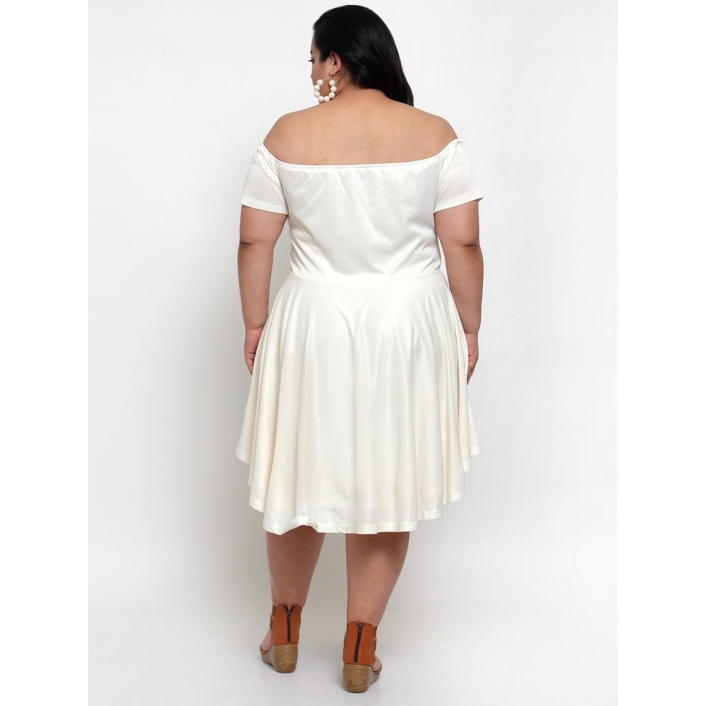 Women's Hojri Solid Knee Length Fit and Flare Dress