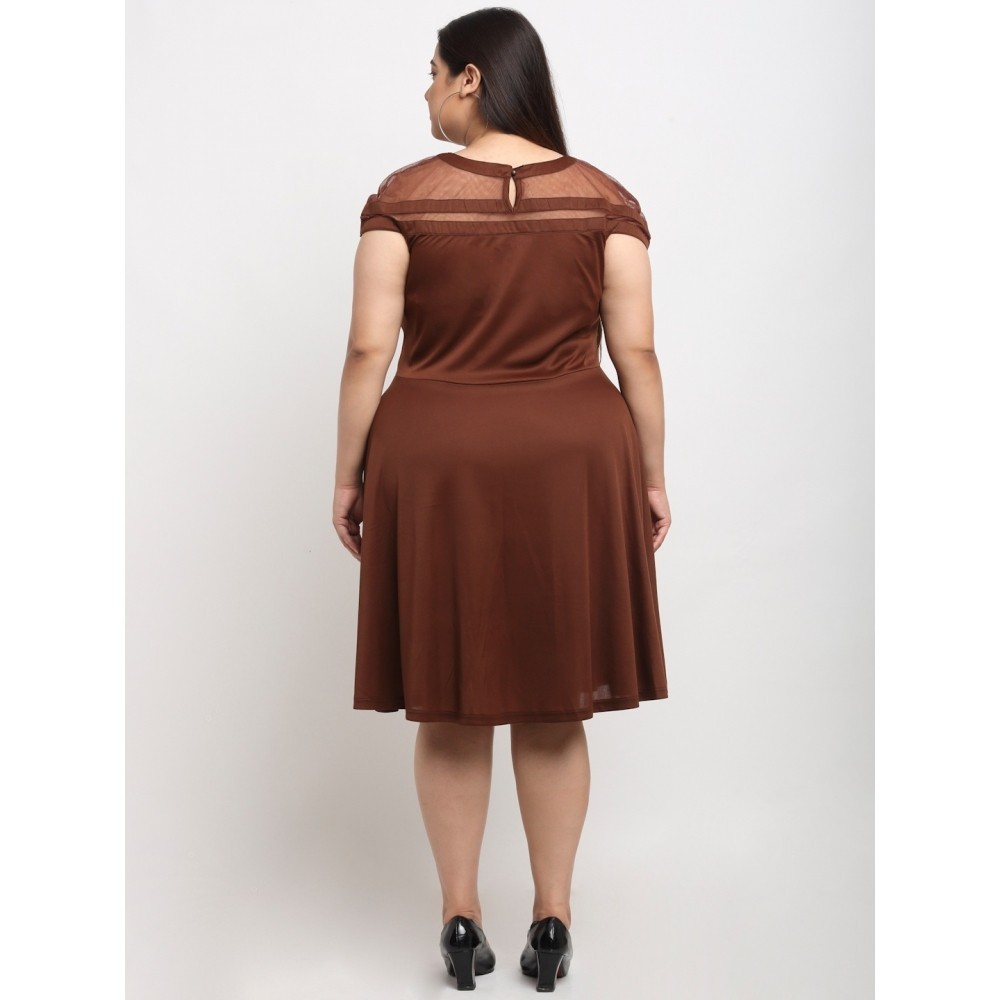 Women's Hojri Solid Knee Length Fit and Flare Dress