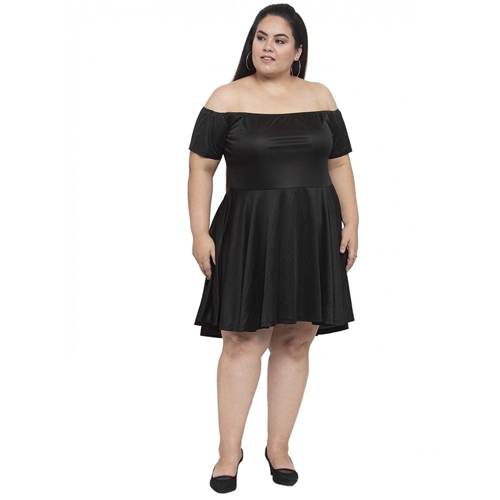 Women's Hojri Solid Knee Length Fit and Flare Dress