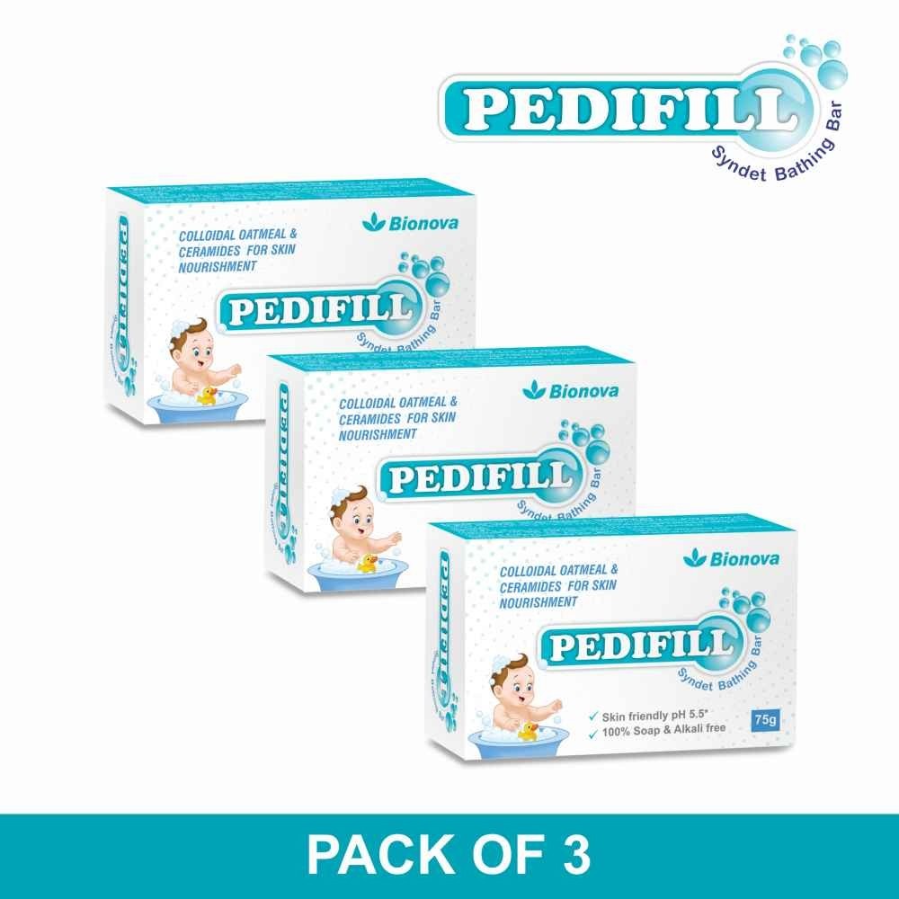 Bionova Pedifill Syndet Bathing Bar Free From Paraben Soap and Alkali Pack Of 3