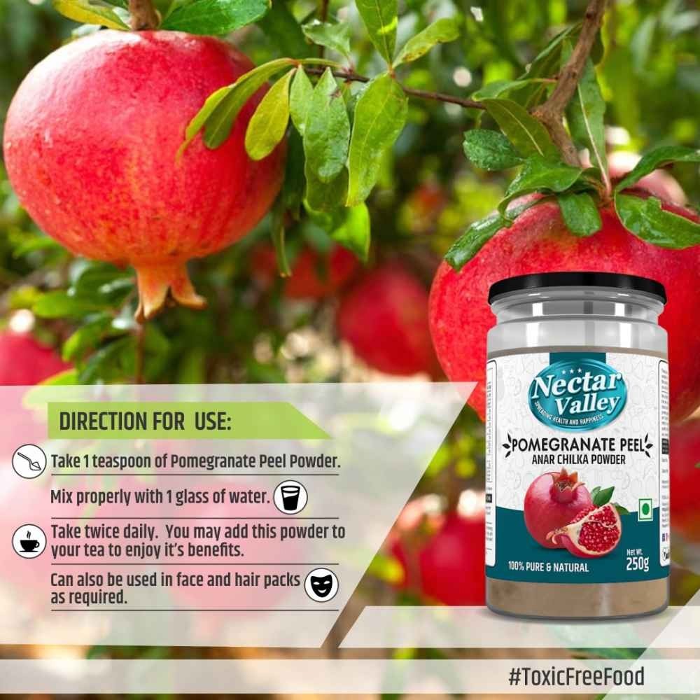 Nectar Valley Pomegranate Peel Powder For Making Herbal Tea and Face Packs 250g