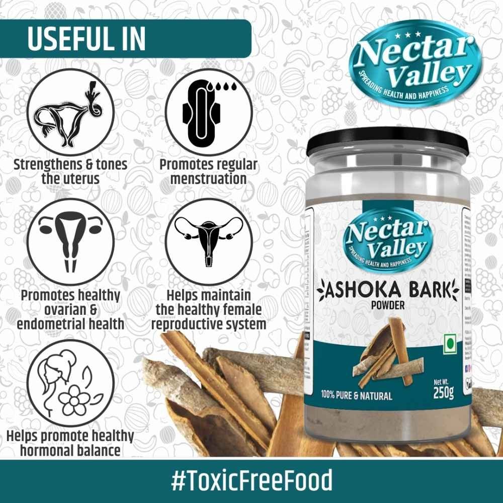 Nectar Valley Ashoka Bark Powder Pure and Organically Processed Fine Powder 250g