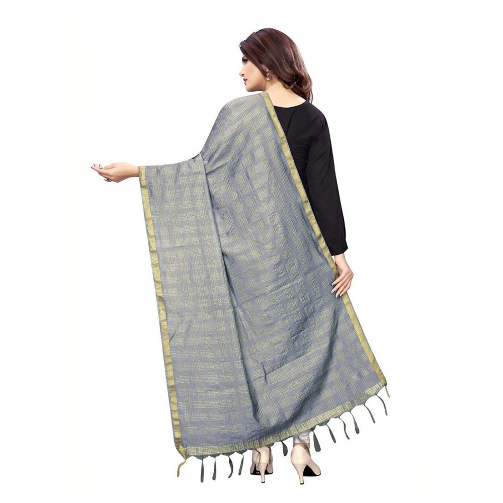 Women's Cotton Jari Woven Work Dupatta