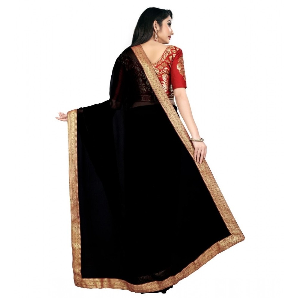 Women's Chiifon, Jacquard Blouse Saree