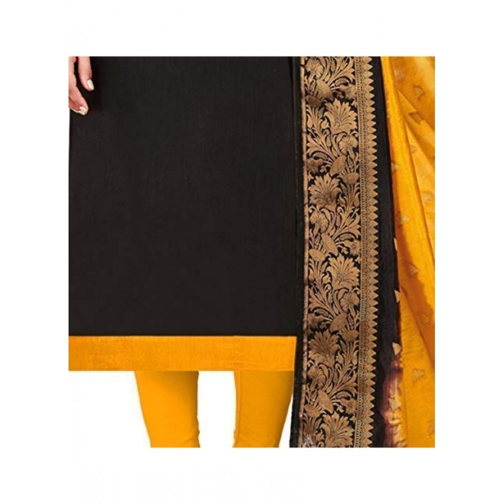 Women's Slub Cotton Unstitched Salwar-Suit Material With Dupatta