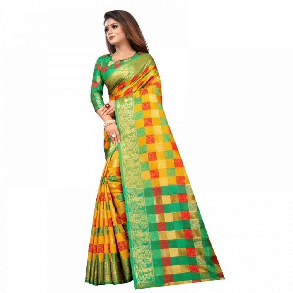 Women's Jacquard Saree With Blouse