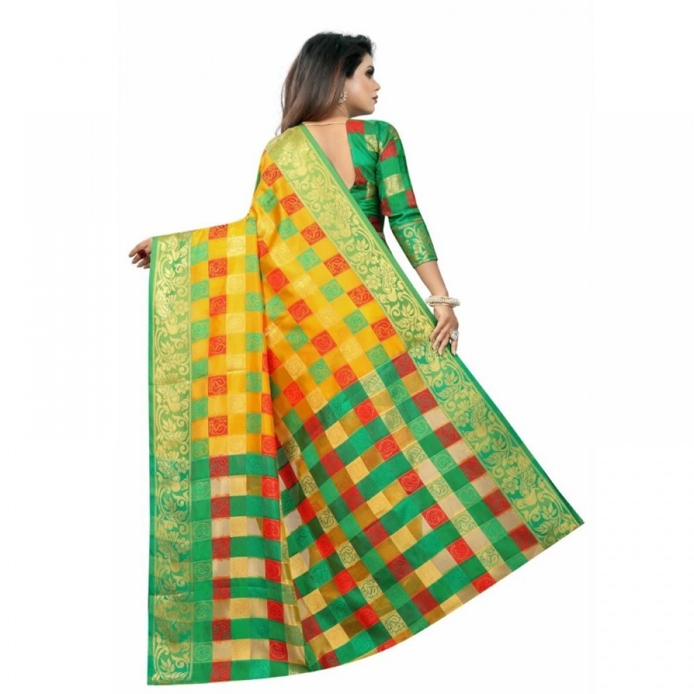 Women's Jacquard Saree With Blouse