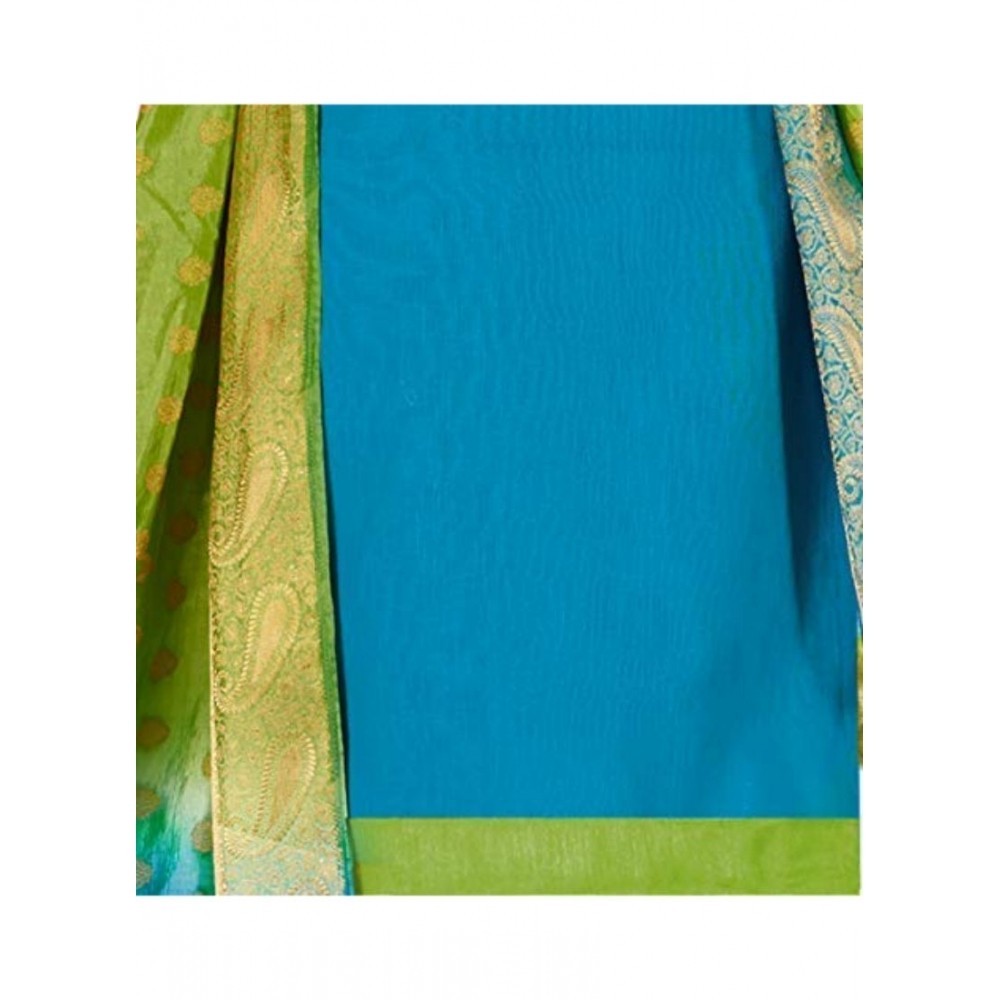 Women's Slub Cotton Unstitched Salwar-Suit Material With Dupatta