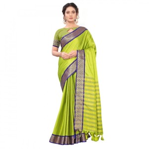 Women's Cotton Silk Saree With Blouse