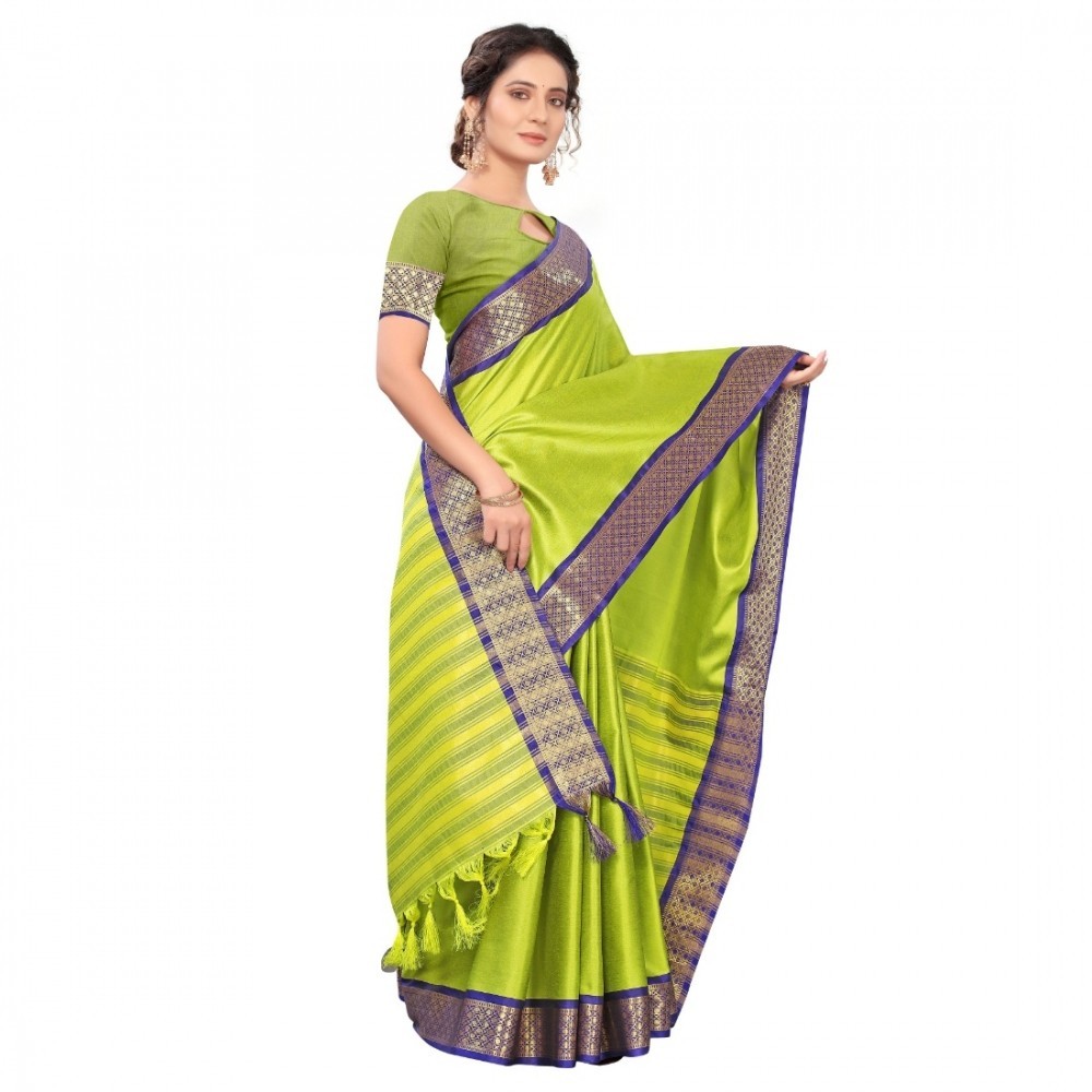 Women's Cotton Silk Saree With Blouse