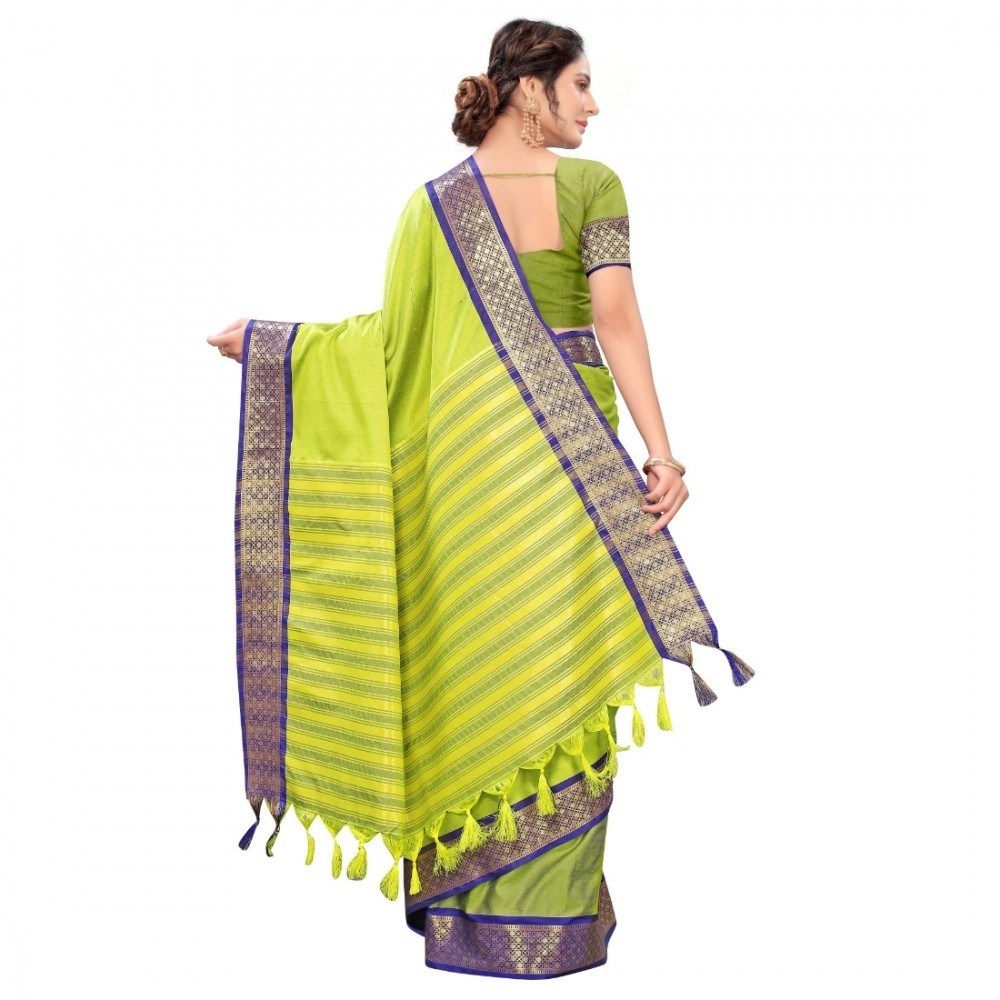 Women's Cotton Silk Saree With Blouse